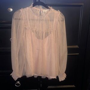 FSL Apparel Elegant Sheer Pink Blouse